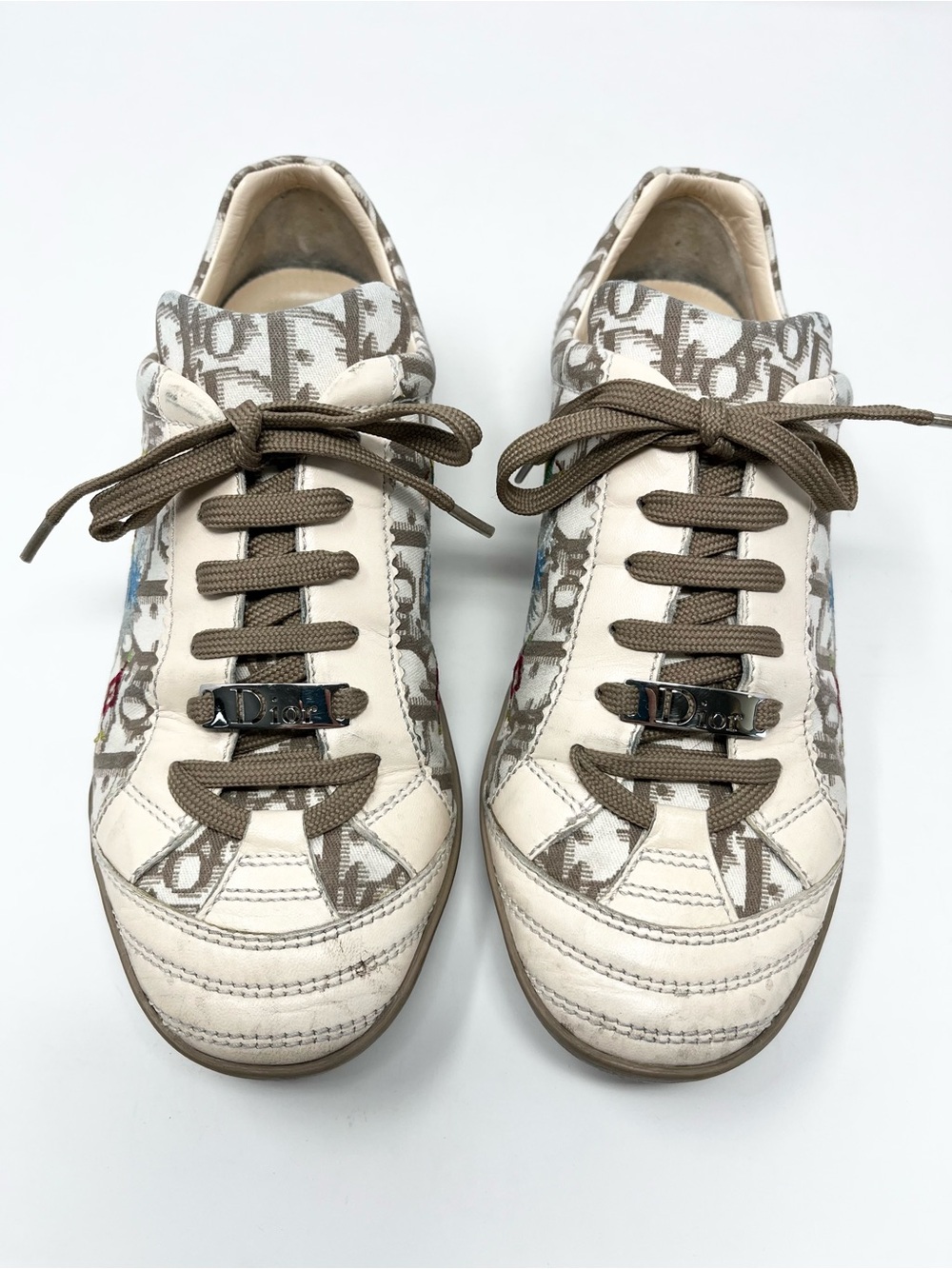 Vintage Christian Dior Galliano Oblique Logo Monogram Floral Sneakers 36.5 6.5 - Picture 4 of 11